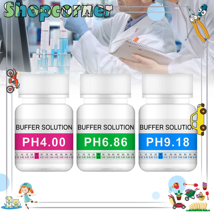 50ML PH Buffer Solution Presisi Tinggi Standar Cairan Koreksi PH4/6.86/9.18 Untuk Mengkalibrasi Instrumen PH