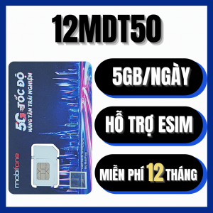 ( CÓ ESIM ) SIM 5G Mobifone Trọn Gói 1 Năm  12MXH100  12MFY  12MDT50 - 1 TỶ GB DATA INTERNET DÙNG MẠNG THẢ GA Không Cần Nạp Tiền . FREESHIP - CHƯA KÍCH HOẠT