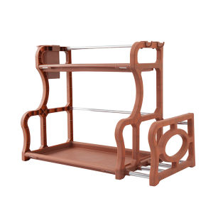 ***READY STOCK*** 2 layer kitchen seasoning rack with knife/chopboard/chopstick holder