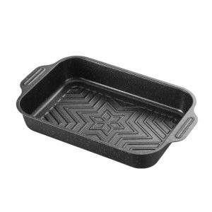 HCHC MALL Non-Stick Grilled Fish Tray Large Capacity Carbon Steel Grilled Fish Plate Universal Rectangular Grilling Pan Outdoor