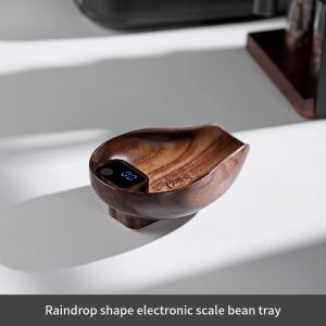 BINCOO Electronic Scale Bean Dish Walnut Touchscreens Coffee Hand Brewed Coffee Weighing Plate Espresso Appliances