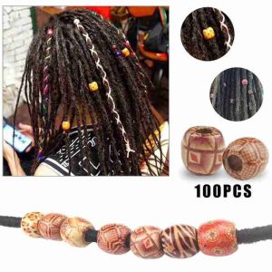 ILOVEDIY 100pcs/Lot 10mm Vintage Natural Big Hole Wood Beads for DIY Jewelry Making Necklace Bracelet Charm Loose Wood Spacer Beads