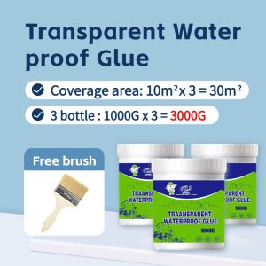 👍🏻Lifetime waterproof👍🏻 Super Waterproof Glue Sealant Transparent Water proof Glue 1000g Invisible transparent repair of roofs wall cracks waterproofing and leak repair strong repair wear-resistant & long-lasting life Waterproof Tile Repair Agent
