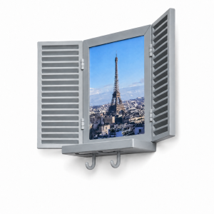 Hoexe Photo Frame Key Rack Wall Mounted Grey Wall Mounted Photo Frame Key Rack Decorative Double Hook Key Storage