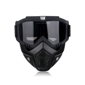 Google Mask Helm Set Masker Kacamata Motor Trail Cross Retro Style Bogo Full Face Keren MSV