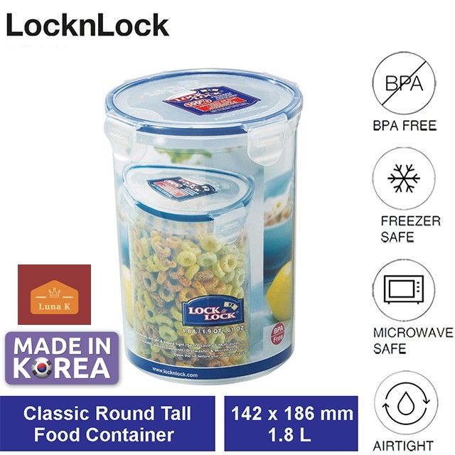 [LocknLock Original] Classic Airtight Round Storage Container 1.8