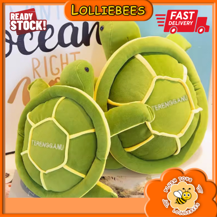 Fluffy Cute Plushie Turtle Plush Toy Anak Patung Comel Kura Kura Penyu Embroidery With TERENGGANU