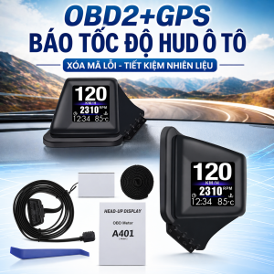Thiết Bị HUD Ô Tô OBD2+GPS Mới Nhất – Hiển Thị Tốc Độ Nhiệt Độ Nước Cảnh Báo Lỗi Tiết Kiệm Xăng