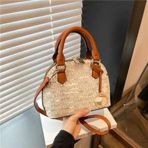 Shell-shaped bag large capacity factory direct 2025 New shoulder crossbody handbag wholesale cross-border fashion color-block letter trendy womens bag
