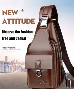 Wallet Stain Resistance Double Hook Buckle Backpack Multifunction with Usb Spacious Crossbody Bag