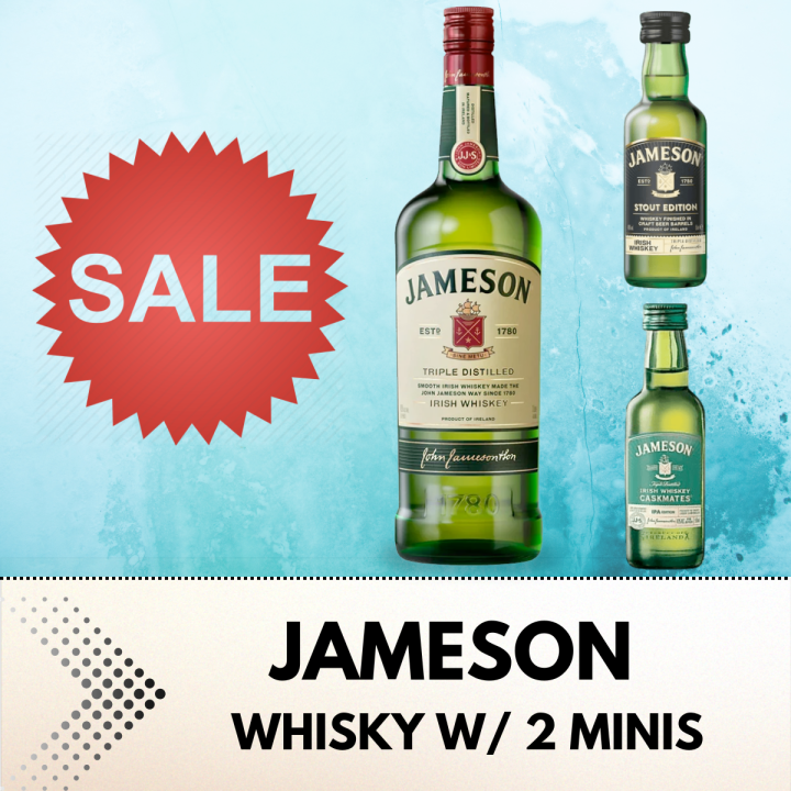 Jameson Irish Whiskey 1 Liter + Jameson Stout 50ML Jameson IPA 50ML ...