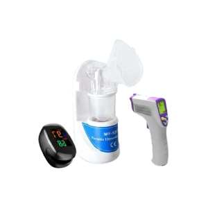 3in1 MY-520A Portable Ultrasonic Nebulizer With Pulse Oximeter (SMH-01) And Infrared Digital Thermometer