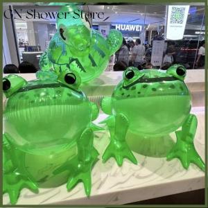 GNStore[COD] ของเล่นรูปสัตว์เป่าลมรูปกบกระโดดได้สีเขียวเรืองแสงได้ของเล่นรูปสัตว์รูปคางคกสำหรับงานเลี้ยงวันเกิดของตกแต่งงานแต่งงาน