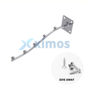 Xximos 5/7 Balls Wall Mount Hook Chrome Plated Metal For Fixed Wall Metal Hooks Merchandise Display