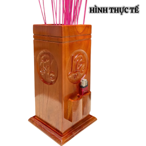Hộp Đựng Nhang Gỗ Tự Nhiên Phúc Lộc Thọ Thiết Kế Sang Trọng Tiện Dụng Cho Bàn Thờ