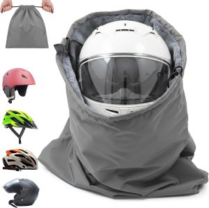 Motorcycle Helmet Bag with Soft Lining & Drawstring Closure Waterproof Helmet Storage Bag Large Capacity Lightweight for Riding Hockey Welding Bicycle Dirt Bike Gear