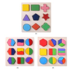 ZEEMIN Wooden Geometric Shapes Montessori Puzzle Sorting Math Bricks Preschool Learning Educational Game Baby Toddler Toys for Children