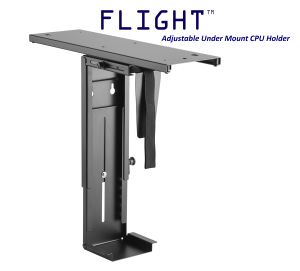 Flight™ CPU Holder Under Table Mount CPU Mount Under Desk CPU Mount Height and Width Adjustable Rotatable Sliding Space Saving CPU Holder Black Home Office Ergonomics Ready Stock Local Warranty