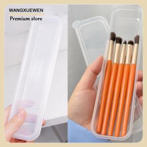 [COD] Makeup Brush Organizer Transparent With Cover Eyebrow Pencil Boxes Portable Women Cosmetic Storage Organizer Makeup Tools