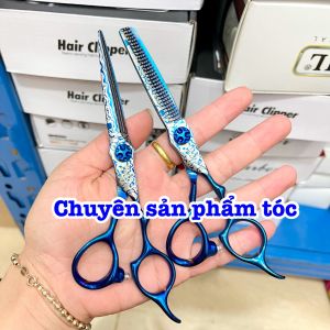 WAHL Kéo cắt tóc cao cấp WAHL 6.0 in Kích thước 6 inch Màu vàng xanh Thép nhật S440C Độ cứng trên 62HRC Sản phẩm chính hãng như hình ( loang xanh )