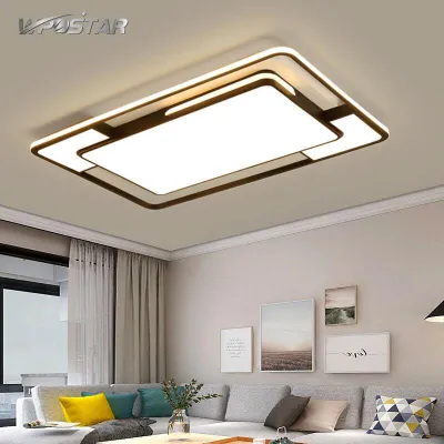Modern Black LED Ceiling Light Square Rectangle Lighting for Living Room Bedroom Study Room Ceiling Lamp Light Fixture