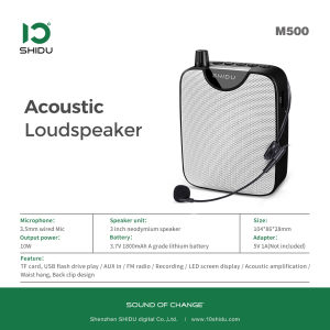 SHIDU M500 Portable Voice Amplifier Megaphone for Teacher with Microphone Mini Audio Speaker Rechargeable Loudspeakerr Teacher Class