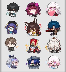 Honkai Star Rail 16 Sticker Set 1.5"x1.5" (GLOSSY/MATTE Sticker)