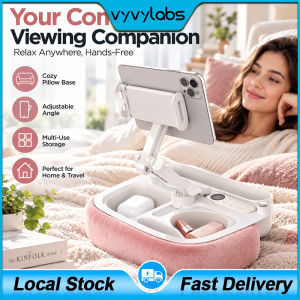 (Local)Vyvylabs Tablet Pillow Stand with Snack Tray with with Storage Space 360° Flexible Multi-Angle Rotatable Clip Stand for 4.7-13" Phone Tablet Kindle 15" Laptop Pillow Lap Desk