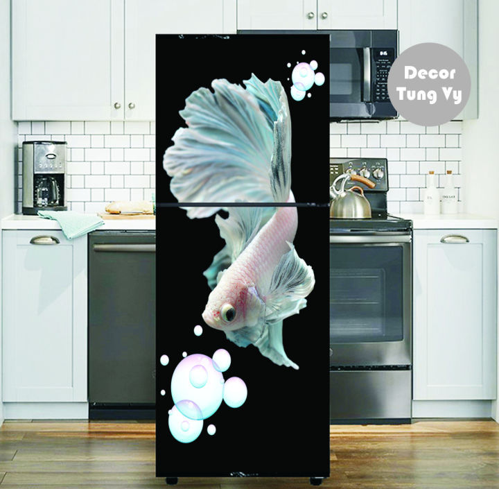 Decal dán tủ lạnh - máy giặt - dán kính - dán tường ( TRANH CÁ TÀI LỘC ...