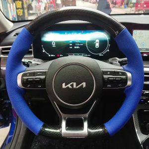 Kaly Hand Stitched grey Genuine Leather car Steering Wheel Cover 100% Fit For KIA K5 DL3 2020-2022 Sportage 5 GT-Line 2021-2023 parts 6B2Z9