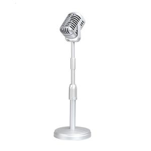 Retro Microphone Mô Hình Chiều cao có thể điều chỉnh Giả kiểu cũ Mic Đạo Cụ Cho Những Người Đam Mê Nhiếp Ảnh Sáng Tạo Và Studio