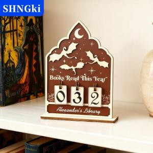 [COD] 🔥🔥🔥SHNGki Cuốn sách bằng gỗ đọc năm nay truy cập đọc thách thức theo dõi giá sách Câu lạc bộ Lớp học trang trí năm mới quà tặng cho gia đình MỌT SÁCH
