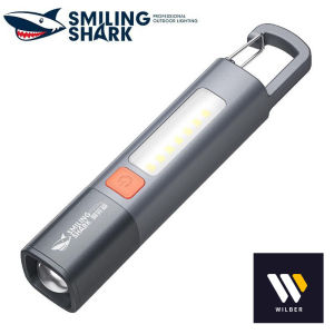 Smiling SHARK ไฟฉาย LED ขนาดเล็ก รวม COD ส่งมาจากกรุงเทพฯ ชาร์จไฟ กันน้ํา สําหรับตั้งแคมป์