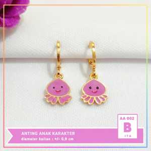 Cute Jewelry Anting anak hello kitty lapis emas gold AA 002