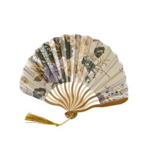 PYA94 Flower Silk Folding Fan Classical Chinese Style Handheld Fan Ancient Photo Prop Tassel Folding Fan Home Decoration