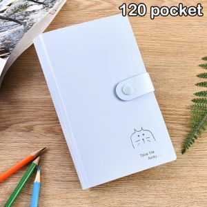 Solid Color Business Card Book Large Capacity 120 Card Slot Star Polaroid Photo Album Photo Card Book Choto Ticket Collection Book