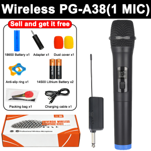 Wireless Microphone Rechargeable Bluetooth With 2 Microphone 150m Work Range Professional UHF Wireless Professional With Karaoke Machines And PA Systems Long-Range Dual Mic Set 100% Original Plug And Play