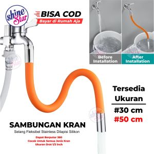 Sambungan Kran Air Cuci Piring & Selang Fleksibel 360 Derajat