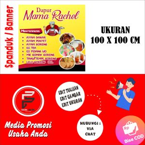 Spanduk Warung Makanan / Banner Warung Jajanan / Spanduk Makanan Ukuran 1 x 1 m