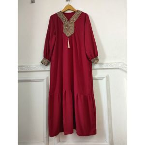 DASTER ARAB | DASTER ARAB ZAHIRA | DASTER ARAB ZEMMA | RESLETING DEPAN BUSUI Daster Arab Zeema Viral 2022 abaya rissalah LOTA FASHION - Resleting Depan Busui - Rayon Super Grade A - Ld 110 Cm Fit To M L XL XXL