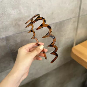 Thanh Lịch Sóng màu trơn Hairbands Cho Phụ Nữ Hợp Thời Trang Răng Không-Trượt Lược chải tóc Phụ kiện tóc Cô Gái Mặt Rửa Băng Đô Thể Thao