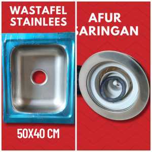 Sink/wastafel/bak cuci piring stainless ukuran 48 cm x 40 cm MURAH