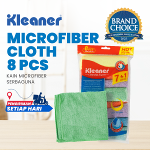 Kleaner Kain Lap Microfiber 30 x 30 Cm 8 Pcs Cloth Kain Serbaguna Anti Gores GSG006