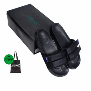 Sandal Appears Slide ( Two Rubber Velcro Black)