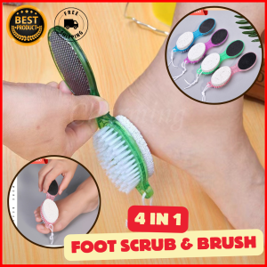 Best Seller 4 IN 1 FOOT SCRUB AND BRUSH | RANDOM COLOR | Foot Scrubber Foot Scrubber Callus Remover Foot Scrub and Brush 4 in 1 Foot Spa Tools Foot Scrub Spa and Brush Foot Scrubber Callus Remover Set 4-in-1 Foot Brush and Pumice Stone