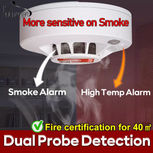 SoLoMan High-Resolution Dual-Probe Smoke Alarm with Insect Filter for 40㎡ Home Safety