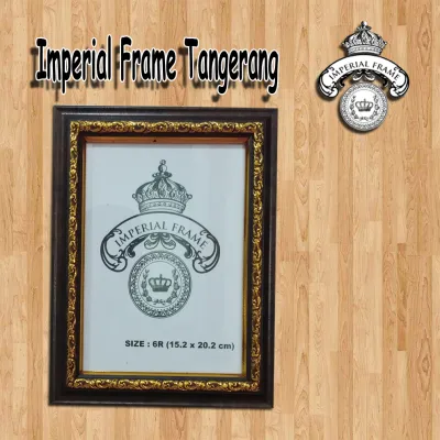 Bingkai Figura Frame Foto Ukir 6R (15X20 CM) Gold/Cokelat/Silver