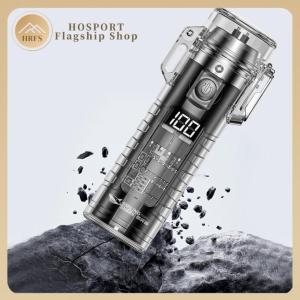 【HRFS】 Handheld Flashlight with Power Display 3-Modes Small Powerful Handheld Flash Light for Outdoor Emergency Camping Hiking