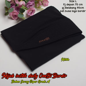 HIJAB DAILY PED BORDIR ONEBI BAHAN JERSEY SUPER GRADE A