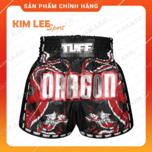 Quần TUFF Muay Thai "Black Chinese Dragon with Text" QMTUFF - 012 chính hãng Thái Lan